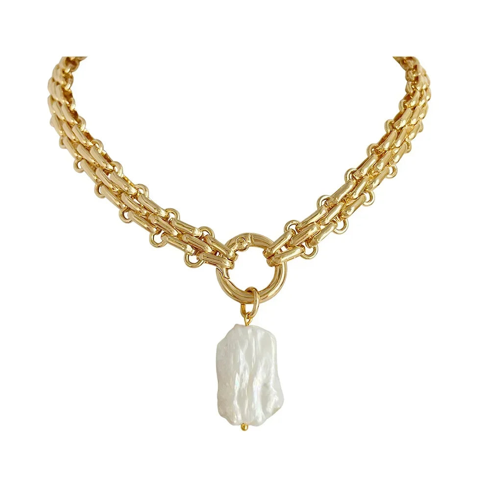 Colar Feminino com Quartz Banhando em Ouro 18K