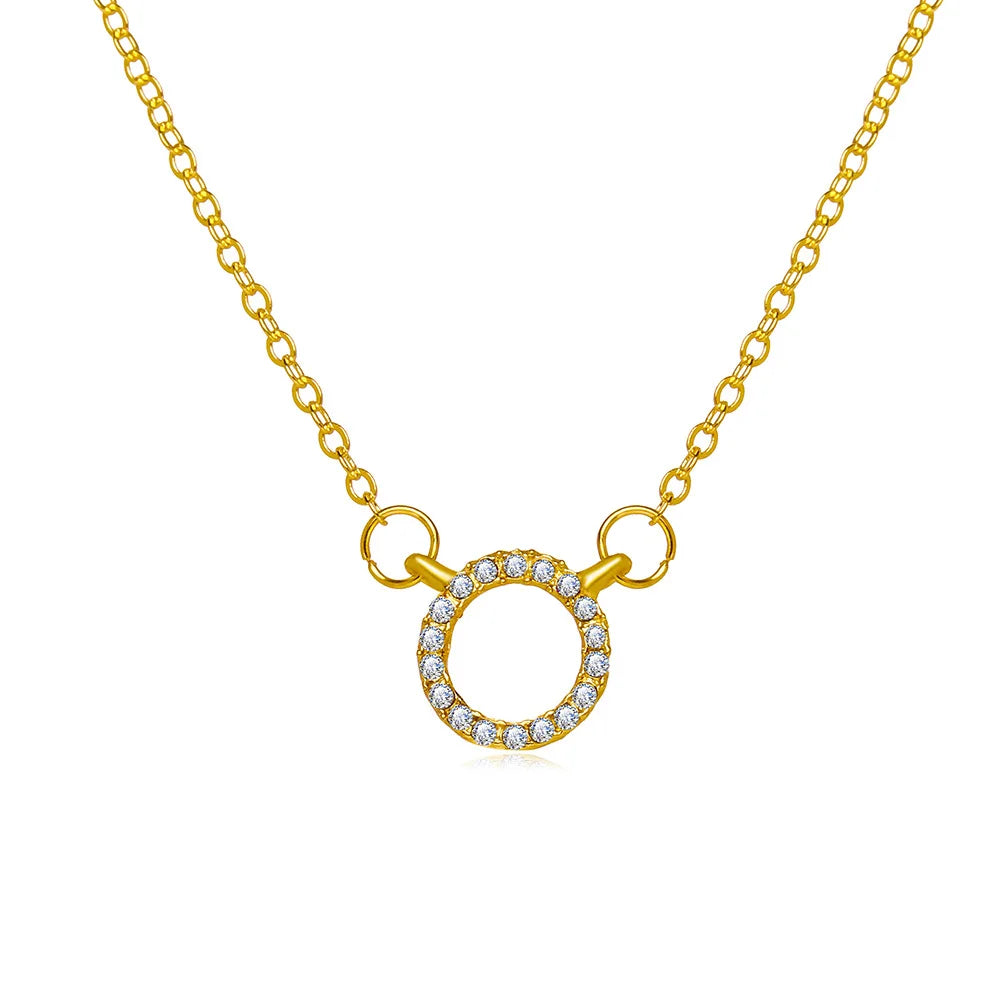 Colar Feminino Estilo Anelar Banhado em Ouro 18K