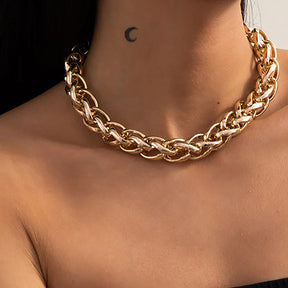 Colar Feminino Corrente Grossa Banhado em Ouro 18K