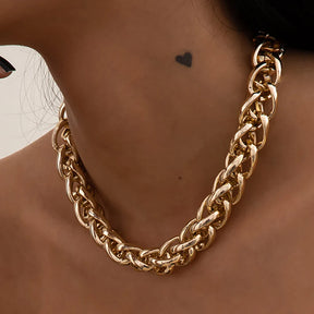 Colar Feminino Corrente Grossa Banhado em Ouro 18K