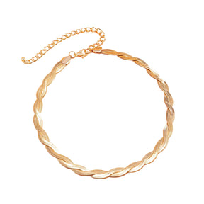 Colar Feminino Entrelaçado Banhado em Ouro 18K