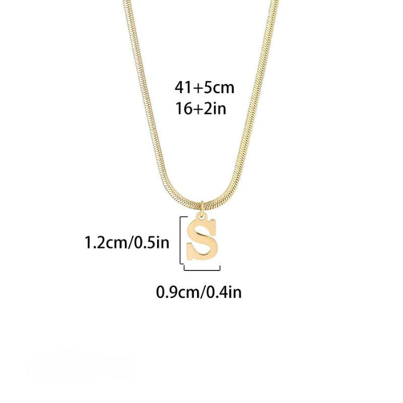 Colar Feminino Com Pingente de Letras Banhado em Ouro 18K