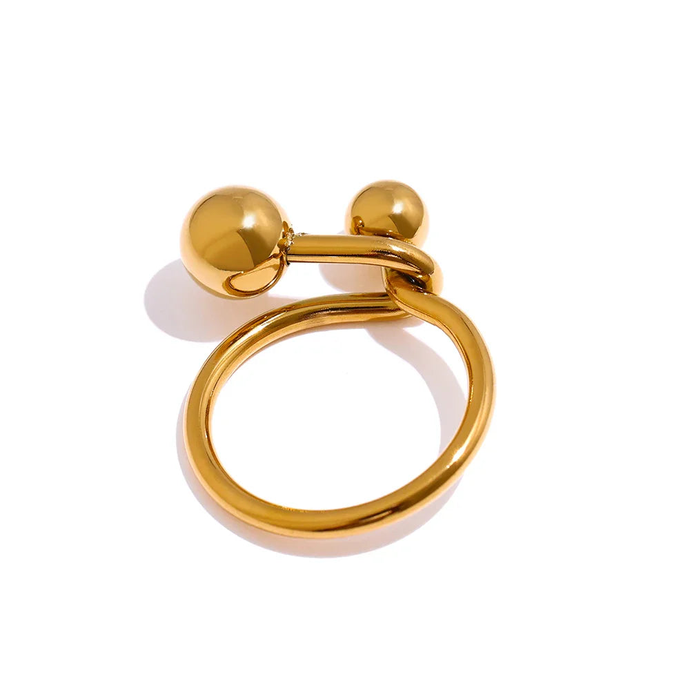 Anel Feminino Pinned Banhado em Ouro 18K