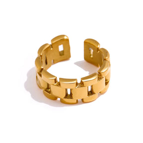 Anel Feminino Entrelaçado Banhado em Ouro 18K