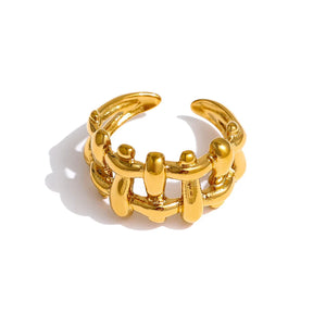 Anel Feminino Plated Banhado em Ouro 18K