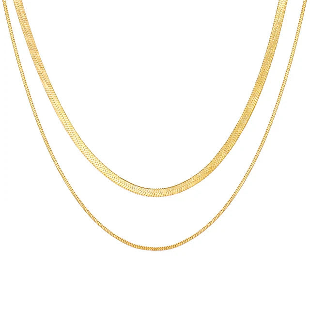 Colar Feminino Estilo Serpente Banhado em Ouro 18K