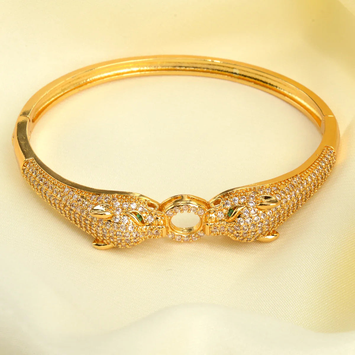 Bracelete Feminino Leopardo Banhado em Ouro 18K