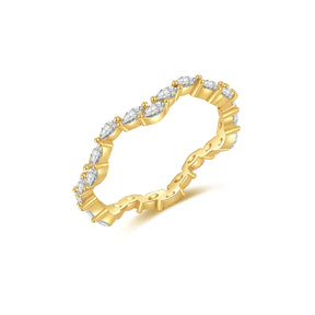 Anel Feminino Cristal com Pedra Zircônia Banhado em Ouro 18K