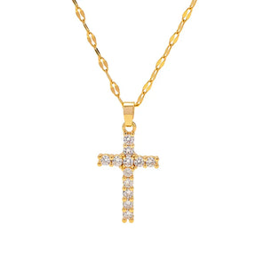 Colar Feminino Cruz Banhado em Ouro 18K