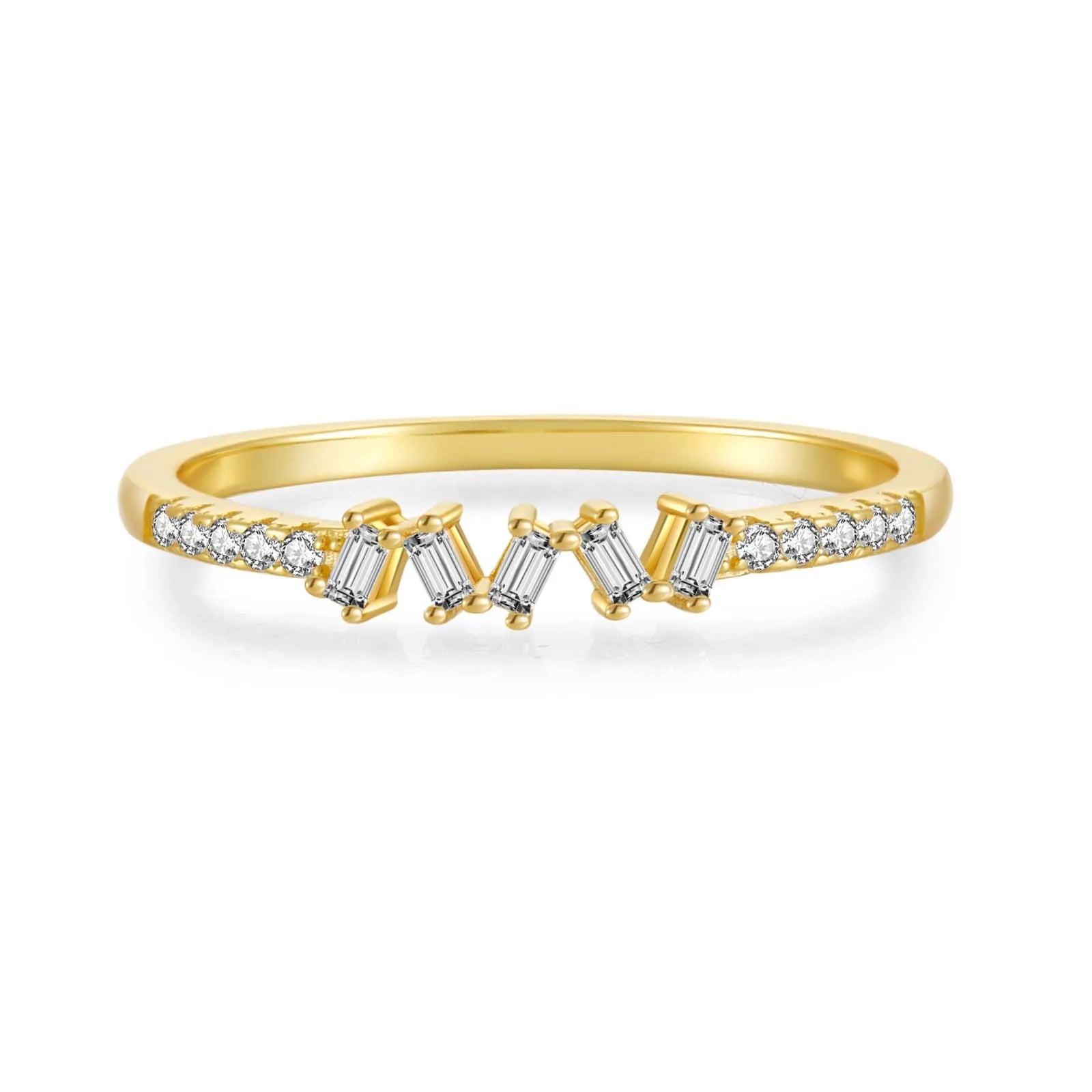 Anel Feminino Santorini com Pedra Zircônia Banhado em Ouro 18K