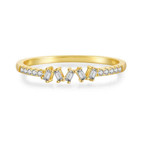 Anel Feminino Santorini com Pedra Zircônia Banhado em Ouro 18K