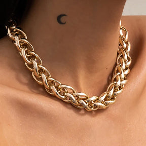 Colar Feminino Corrente Grossa Banhado em Ouro 18K