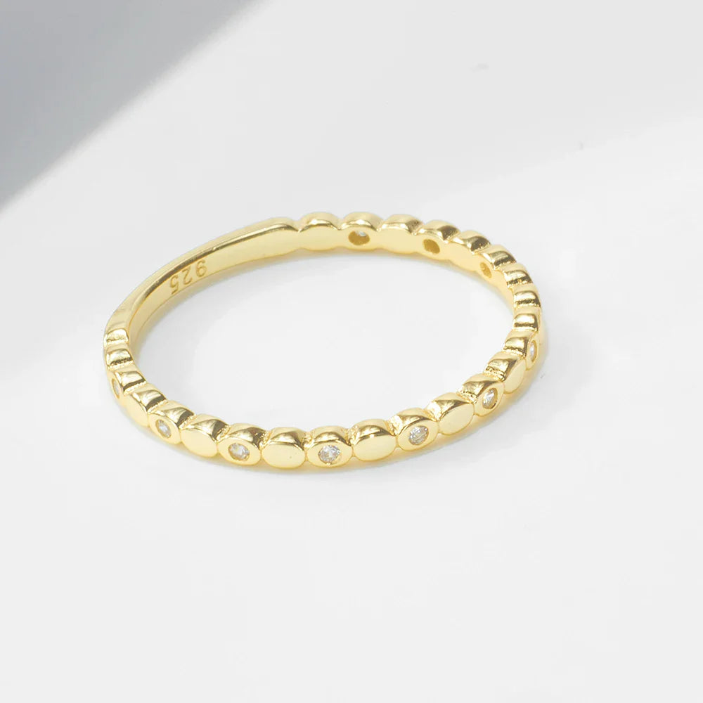 Anel Feminino Elevate com Pedra Zircônia Banhado em Ouro 18K