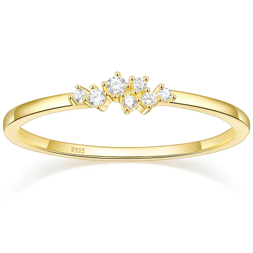 Anel Feminino Dainty com Pedra Zircônia Banhado em Ouro 18K