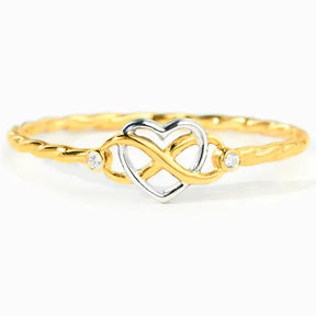 Anel Feminino Infiniy com Pedra Zircônia Banhado em Ouro 18K