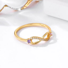 Anel Feminino Infinity Louies Banhado em Ouro 18K