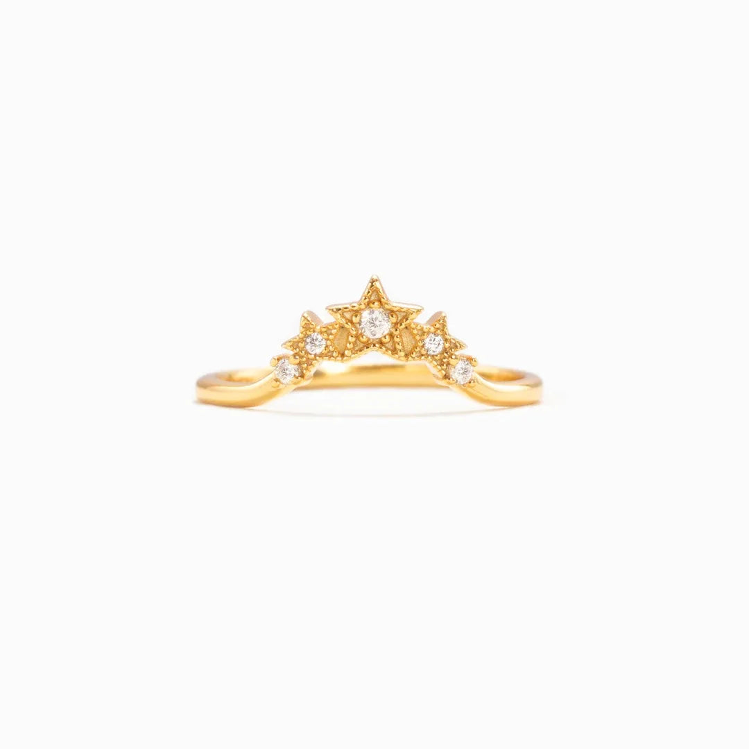 Anel Feminino Crown Banhado em Ouro 18K