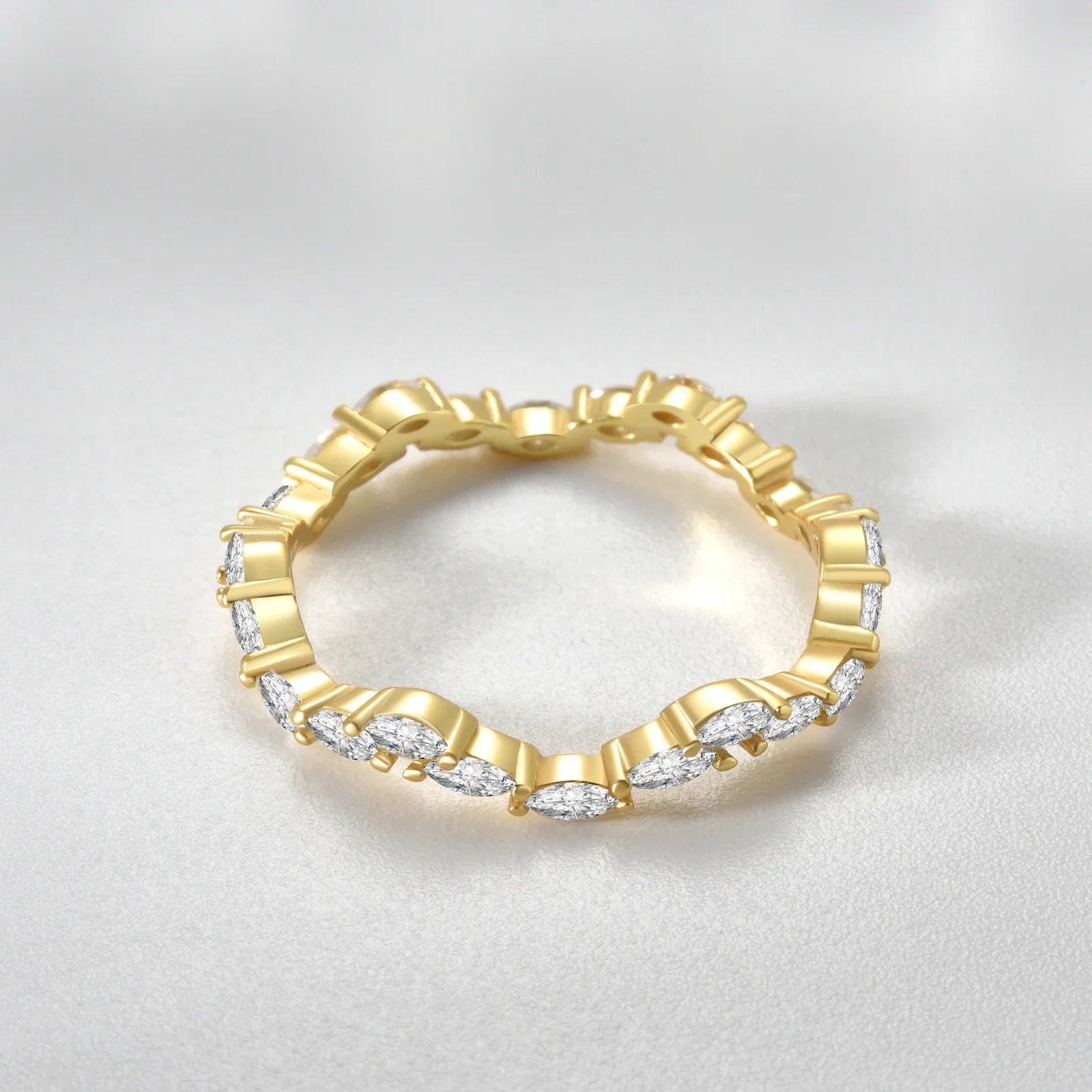 Anel Feminino Cristal com Pedra Zircônia Banhado em Ouro 18K