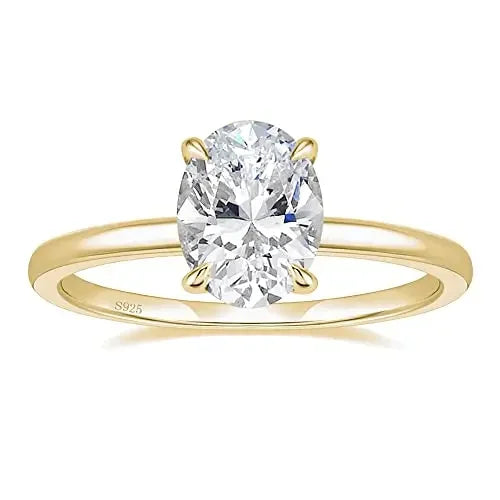 Anel Feminino Grand Diament com Pedra Zircônia Banhado em Ouro 18K