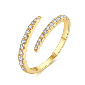 Anel Feminino Suggles com Pedra Zircônia Banhado em Ouro 18K