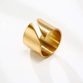 Anel Feminino Sliced Banhado em Ouro 18K