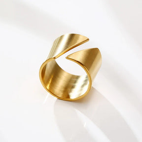 Anel Feminino Sliced Banhado em Ouro 18K