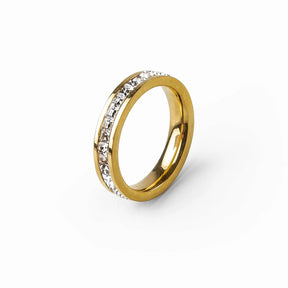 Anel Feminino Brilhante Banhado em Ouro 18K