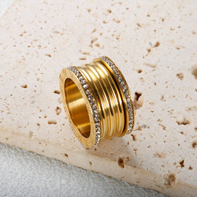 Anel Feminino Luxo Imperial Banhado em Ouro 18K