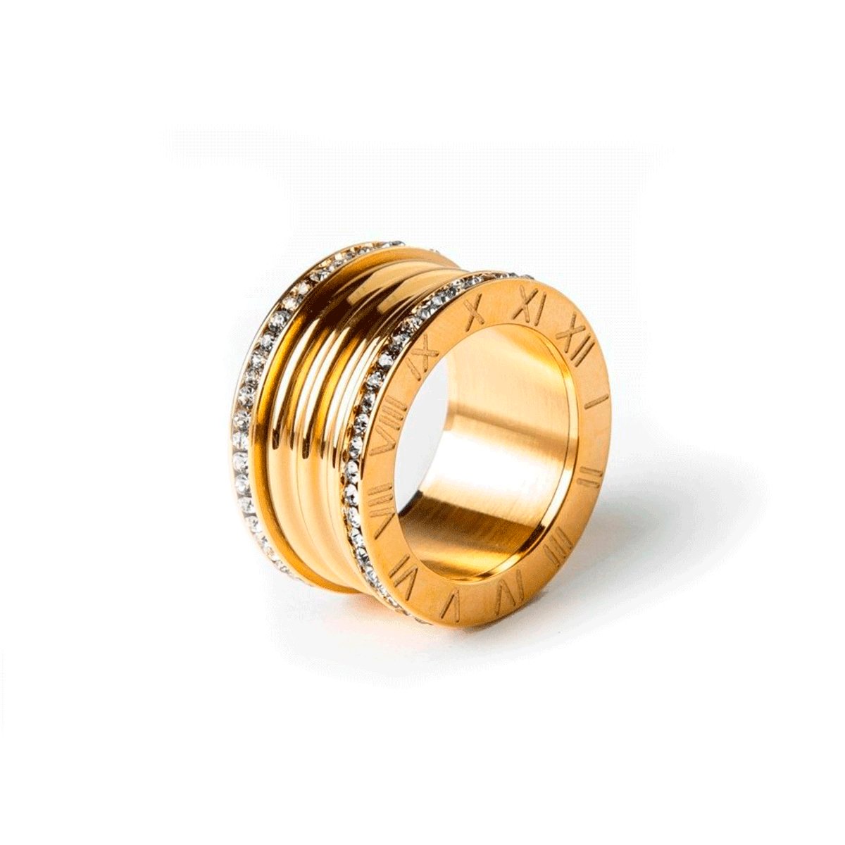 Anel Feminino Luxo Imperial Banhado em Ouro 18K