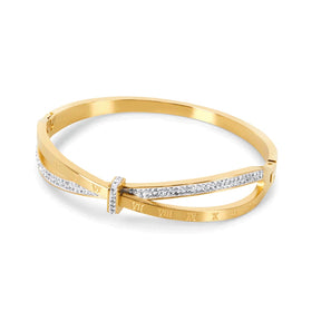 Bracelete Feminino Romano Zircônia Banhado em Ouro 18K