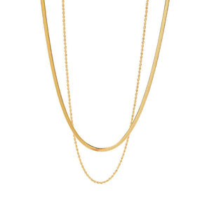 Mix Colar Feminino em Camadas Banhado em Ouro 18k